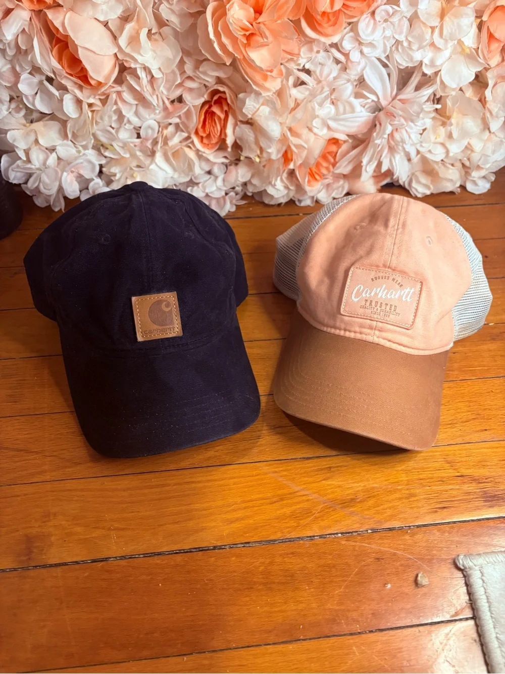 Carhartt Women’s Black Cap & Peach Brown Mesh Trucker Set